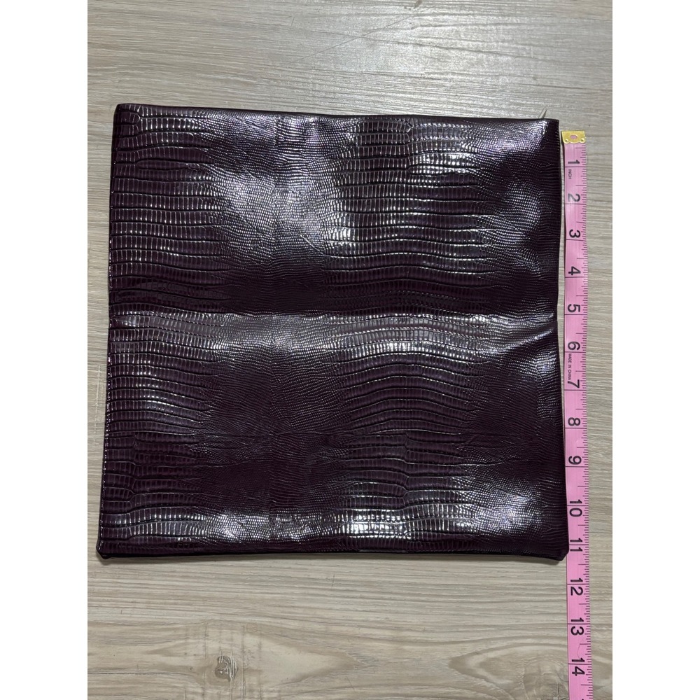 NORDSTROM Womens Plum Lizard Embossed Patent Faux Leather‎ Clutch Evening Bag